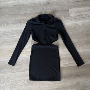 Urban Outfitters Black Cutout Long Sleeve Dress